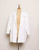 1990's Ivory Plus size blazer with pockets.