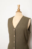 1990's Olive green button down vest