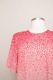 1980's Hot pink and white cheetah print plus size dress