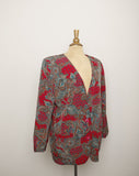 1990's Burgundy paisley blazer jacket