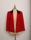 1990's Red Blazer with Black velvet collar