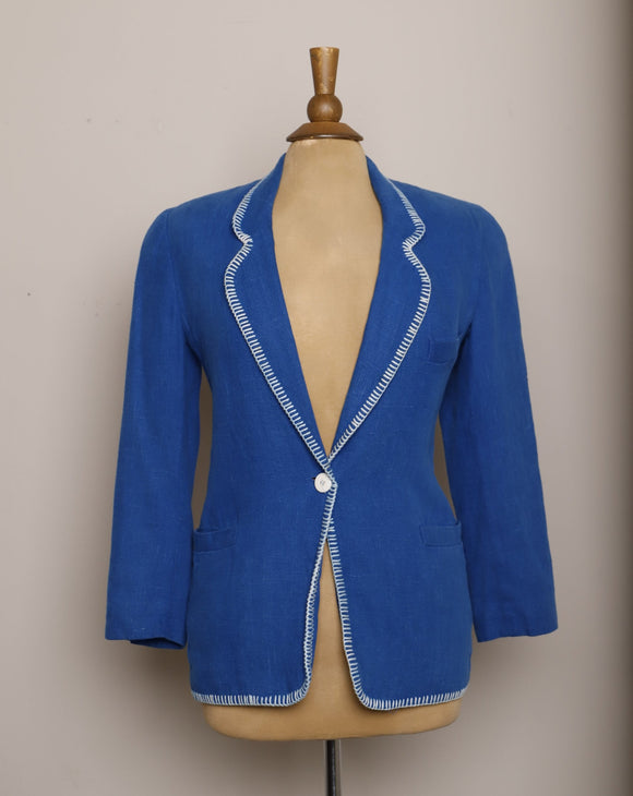 1990's Electric blue Blazer with with stitching