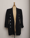 Black double breasted blazer with mother of pearls buttons