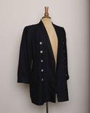 Black double breasted blazer with mother of pearls buttons