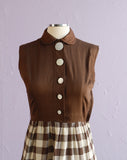 1950's Brown Plaid dress