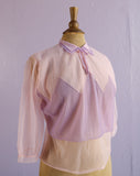 1950's Sheer Pink & Violet blouse