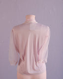 1950's Sheer Pink pussy bow blouse