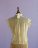 1950's Sheer Canary Yellow ruffle shirt