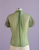 1950's Sheer Green pleated blouse