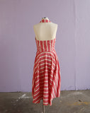 1950's Red & White striped halter dress