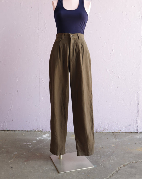 1990's Army green high waist pants