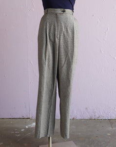 1990's Black & white plaid high-waist pants