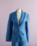 1990's Electric Blue 2 pc suit set