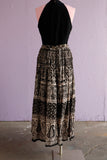 Black & White soft sheer Indian gauze cotton skirt with bell drawstring waist