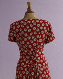 1990's Ann Taylor Red and white floral button down maxi dress