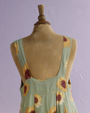 1990's Express Sleeveless Sage sunflower jumper maxi dress