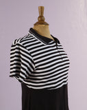 1990's black and white striped baby doll jersey knit mini dress