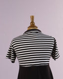 1990's black and white striped baby doll jersey knit mini dress