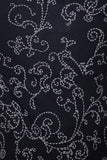 Y2K Black cocktail dress with dainty white scroll print adjustable drawstring neckline