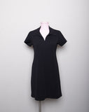 1990's Black sporty zipper body con fit mini dress