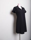 1990's Black sporty zipper body con fit mini dress