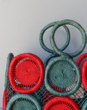 Amazing Mod crochet medallion straw handbag