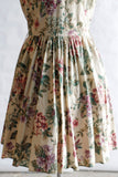 1980's Tan tapestry floral mini dress