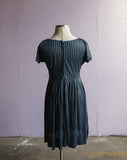 1950-60's Black & Blue striped dress.