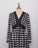 1970's Black & White Polka dot long sleeve Mini Mod dress