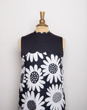 Victoria Beckham 60's Mod inspired Black and White daisy sleeveless dress