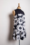 Victoria Beckham 60's Mod inspired Black and White daisy sleeveless dress