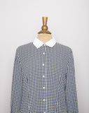 1990's Black & White houndstooth long sleeve button down shirt