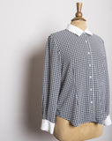 1990's Black & White houndstooth long sleeve button down shirt