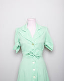 1970's Lime green short sleeve polyster mini dress