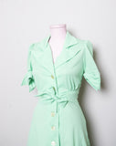 1970's Lime green short sleeve polyster mini dress