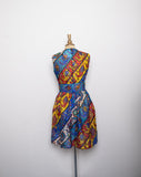 1970's Sheer gauze Moraccon inspired printed sleeveless dress