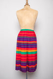 1990's Red ,Green, Orange Purple and Blue horizontal striped skirt