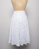 1980-90's White pleated skirt with pastel polka dots & blue grid print