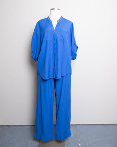 Y2K Electric Blue Plus size 2 pc pant set with pockets