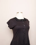 1990's Black Drop waist mini dress
