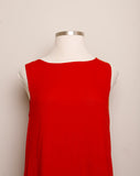 1990's Red Sheer Sleeveless shift dress with a front pocket