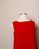 1990's Red Sheer Sleeveless shift dress with a front pocket