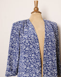 1980's Blue & White abstract light blazer