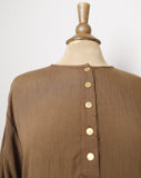 1990's Brown Oversize shirt with gold buttons