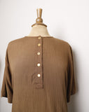 1990's Brown Oversize shirt with gold buttons