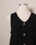 1990's Black Linen jumper dress