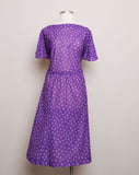 1980's Purple sheer Plus Size Dress with small triangle print