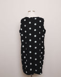 1990's Sleeveless Black Plus size dress with embroidered daisies.