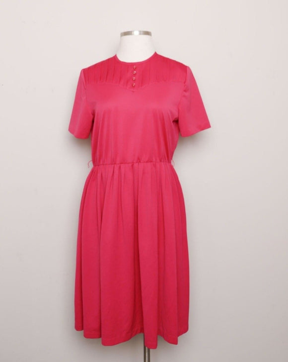 1980's Magenta Plus Size Dress