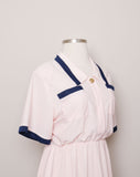 1990's Powder Pink with Navy Blue plus size dress